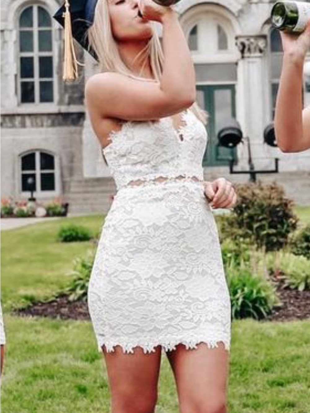 Windsor White Lace Mini Dress